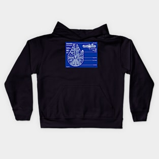 Loveable Rogue's Spaceship Blueprint Kids Hoodie